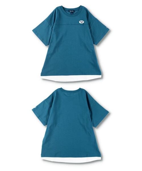 NAUTICA(ノーティカ)の「【NAUTICA/ノーティカ】シャツレイヤード風半袖Tシャツ(Tシャツ/カットソー・キッズ・ブルー/ブラウン・XS/S/M/L/XL)」の4枚目の写真
