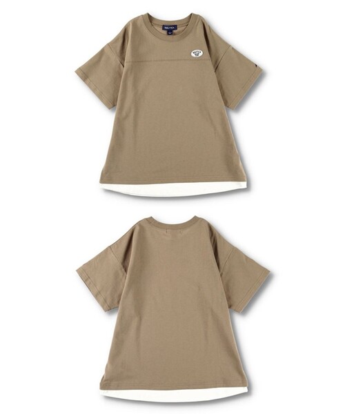 NAUTICA(ノーティカ)の「【NAUTICA/ノーティカ】シャツレイヤード風半袖Tシャツ(Tシャツ/カットソー・キッズ・ブルー/ブラウン・XS/S/M/L/XL)」の3枚目の写真