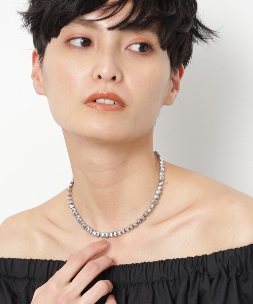 OPAQUE.CLIP（オペークドットクリップ）の「◆ハートショートネックレス（ネックレス・レディース・シルバー/ブラック・00）」の7枚目の写真