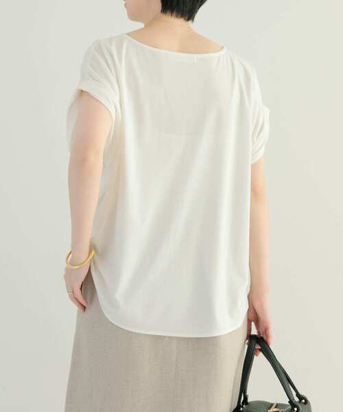 URBAN RESEARCH(アーバンリサーチ)の「フレンチスリーブとろみカットソー(Tシャツ/カットソー・レディース・ブルー系その他/ブラック/オフホワイト・FREE)」の13枚目の写真