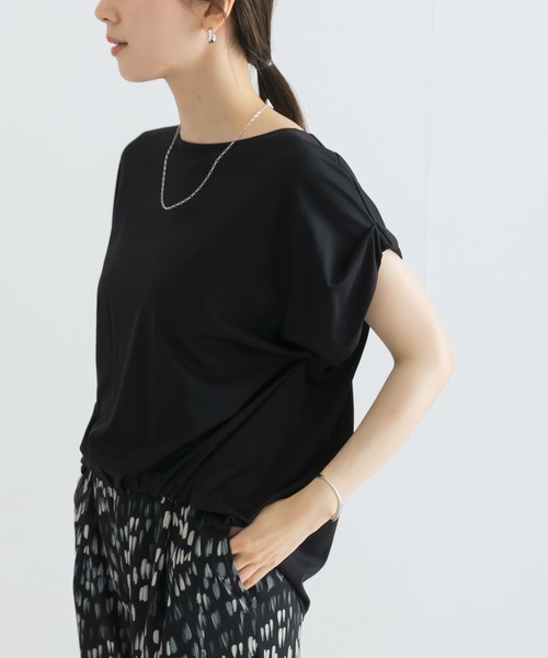 URBAN RESEARCH(アーバンリサーチ)の「フレンチスリーブとろみカットソー(Tシャツ/カットソー・レディース・ブルー系その他/ブラック/オフホワイト・FREE)」の16枚目の写真