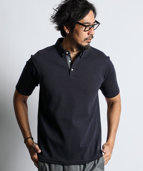 The DUFFER of ST.GEORGE(ザダファーオブセントジョージ)の「COOLFIBER PLATING SMART POLO:速乾・防シワ COOLFIBER 台衿付 ボタンダウン ビジカジ 綺麗目ポロシャツ(ポロシャツ・メンズ・ブラック/ホワイト/ネイビー・SMALL/MEDIUM/LARGE/X-LARGE)」の8枚目の写真