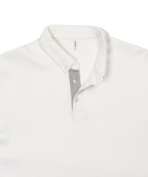 The DUFFER of ST.GEORGE(ザダファーオブセントジョージ)の「COOLFIBER PLATING SMART POLO:速乾・防シワ COOLFIBER 台衿付 ボタンダウン ビジカジ 綺麗目ポロシャツ(ポロシャツ・メンズ・ブラック/ホワイト/ネイビー・SMALL/MEDIUM/LARGE/X-LARGE)」の15枚目の写真