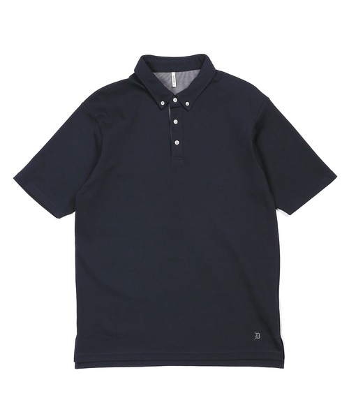 The DUFFER of ST.GEORGE(ザダファーオブセントジョージ)の「COOLFIBER PLATING SMART POLO:速乾・防シワ COOLFIBER 台衿付 ボタンダウン ビジカジ 綺麗目ポロシャツ(ポロシャツ・メンズ・ブラック/ホワイト/ネイビー・SMALL/MEDIUM/LARGE/X-LARGE)」の14枚目の写真