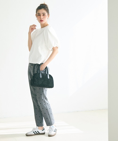 coca（coca）（コカ）の「ボリューム袖コットンカットソー（Tシャツ/カットソー・レディース・その他/ホワイト/チャコール・M/L）」の7枚目の写真