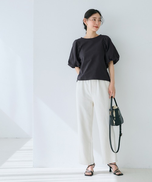 coca（coca）（コカ）の「ボリューム袖コットンカットソー（Tシャツ/カットソー・レディース・その他/ホワイト/チャコール・M/L）」の11枚目の写真
