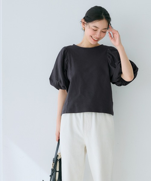 coca（coca）（コカ）の「ボリューム袖コットンカットソー（Tシャツ/カットソー・レディース・その他/ホワイト/チャコール・M/L）」の15枚目の写真