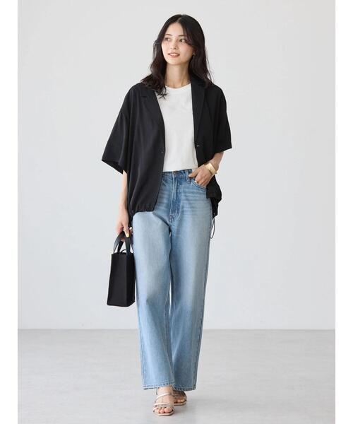 AMERICAN HOLIC（アメリカンホリック）の「ドロスト開襟ニュアンスジャケット（テーラードジャケット・レディース・ブラック/ライトベージュ・M/L）」の22枚目の写真