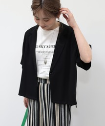 ドロスト開襟ニュアンスジャケット