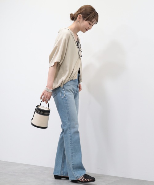 AMERICAN HOLIC（アメリカンホリック）の「ドロスト開襟ニュアンスジャケット（テーラードジャケット・レディース・ブラック/ライトベージュ・M/L）」の17枚目の写真