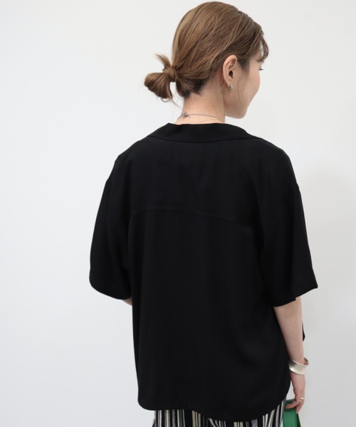 AMERICAN HOLIC（アメリカンホリック）の「ドロスト開襟ニュアンスジャケット（テーラードジャケット・レディース・ブラック/ライトベージュ・M/L）」の7枚目の写真