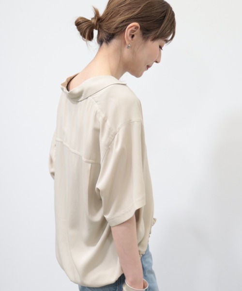 AMERICAN HOLIC（アメリカンホリック）の「ドロスト開襟ニュアンスジャケット（テーラードジャケット・レディース・ブラック/ライトベージュ・M/L）」の14枚目の写真