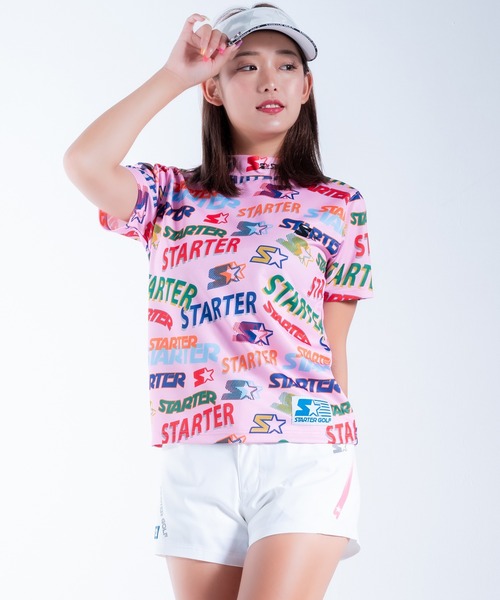 STARTER BLUE LABEL(スターターブルーレーベル)の「【STARTER GOLF】スターターゴルフ STARTERロゴパターン 総柄モックネック半袖Tシャツメンズ レディース ユニセックス SG-123003(Tシャツ/カットソー・メンズ・ピンク/ホワイト/ブラック・L/M/XS/XL/S)」の13枚目の写真