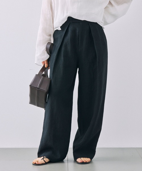 BABYLONE（バビロン）の「リネンワンタックパンツ（その他パンツ・レディース・ナチュラル/ブラック・36inch/38inch）」の12枚目の写真