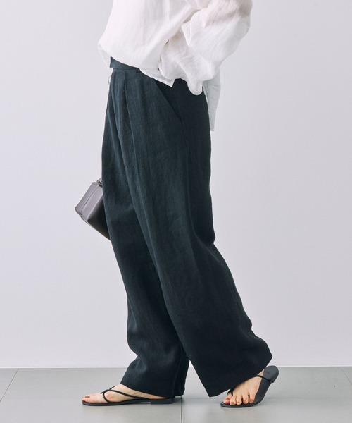 BABYLONE（バビロン）の「リネンワンタックパンツ（その他パンツ・レディース・ナチュラル/ブラック・36inch/38inch）」の13枚目の写真