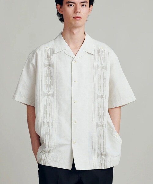 PENDLETON キューバシャツ オープンカラーシャツ 白 綿 麻 リネン PENDLETON キューバシャツ オープンカラーシャツ 白 綿 麻