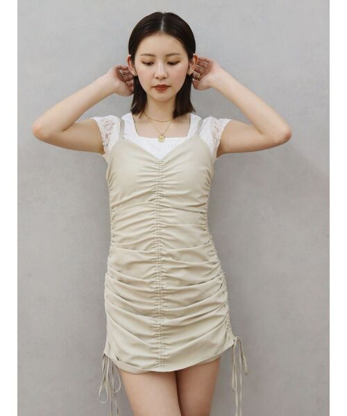 EVRIS（エヴリス）の「ドロストミニワンピース（ワンピース・レディース・アイボリー/ブラック・SMALL/MEDIUM）」の10枚目の写真