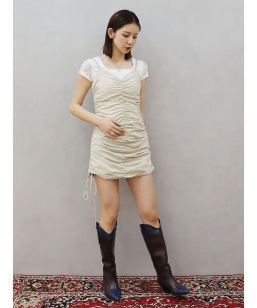 EVRIS（エヴリス）の「ドロストミニワンピース（ワンピース・レディース・アイボリー/ブラック・SMALL/MEDIUM）」の15枚目の写真