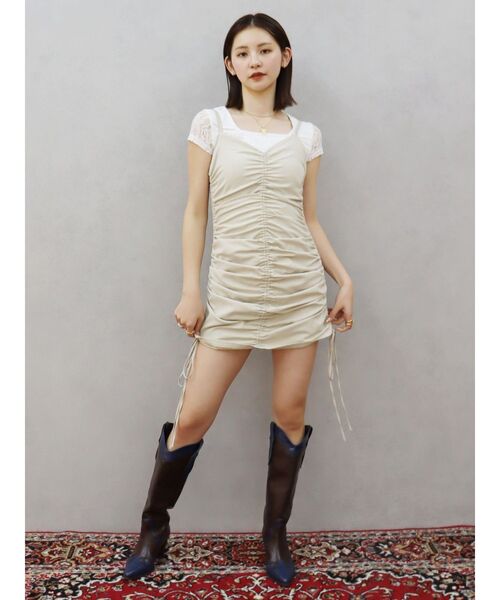 EVRIS（エヴリス）の「ドロストミニワンピース（ワンピース・レディース・アイボリー/ブラック・SMALL/MEDIUM）」の16枚目の写真