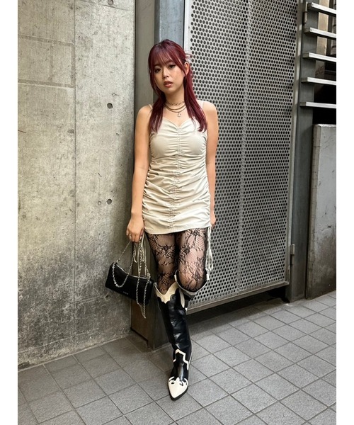 EVRIS（エヴリス）の「ドロストミニワンピース（ワンピース・レディース・アイボリー/ブラック・SMALL/MEDIUM）」の3枚目の写真