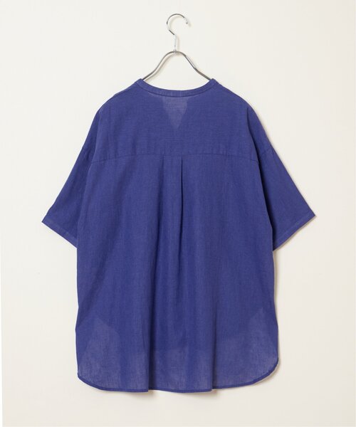 リネンコットンバンドカラー半袖シャツ（シャツ/ブラウス）｜LBC（エル  