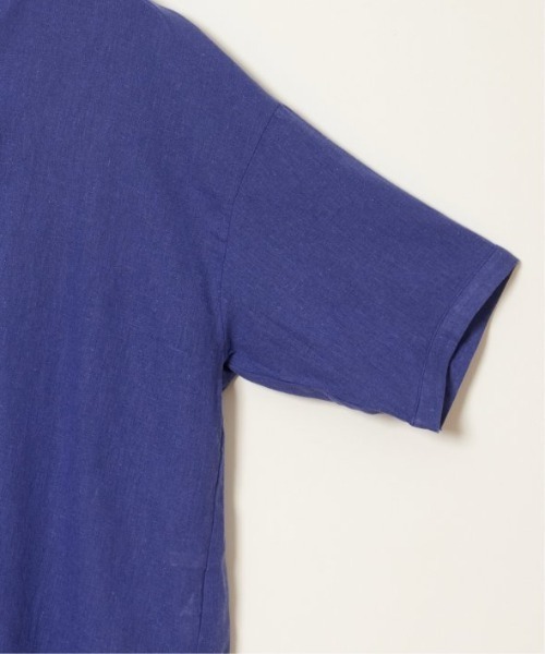 LBC（エルビーシー）の「リネンコットンバンドカラー半袖シャツ（シャツ/ブラウス・レディース・オレンジ/ホワイト/ブルー/チャコールグレー・M）」の8枚目の写真