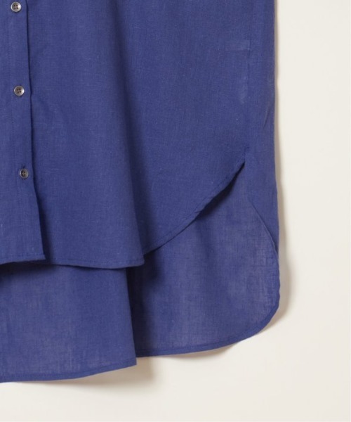 LBC（エルビーシー）の「リネンコットンバンドカラー半袖シャツ（シャツ/ブラウス・レディース・オレンジ/ホワイト/ブルー/チャコールグレー・M）」の9枚目の写真