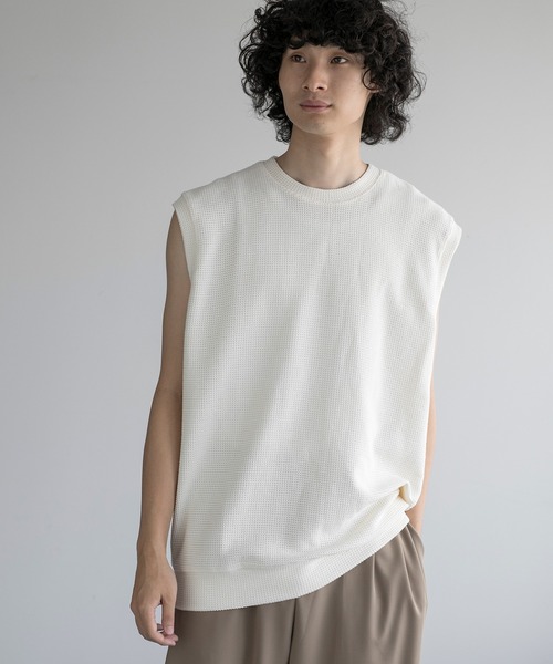 aimoha(アイモハ)の「aimoha men HEAVY COTTON KNIT VEST (SS)(ベスト・メンズ・オフホワイト/ダークグレー/ワインレッド/ブラック・X-LARGE/XX-LARGE/LARGE/XXX-LARGE)」の16枚目の写真