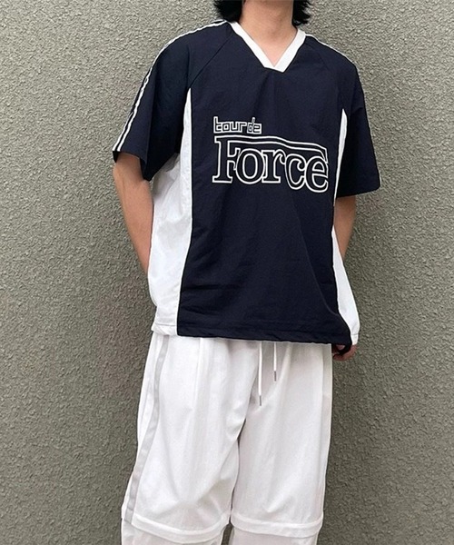 LYEON(リヨン)の「ユニフォームデザイントップス/ナイロンプルオーバー(Tシャツ/カットソー・レディース・ブラック/オフホワイト/ネイビー・FREE)」の8枚目の写真