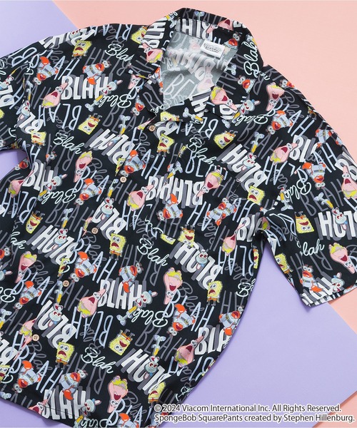 LB/S (エルビーエス)の「【スポンジ・ボブ】オリジナルプリントレーヨン総柄シャツ キャラアロハ(シャツ/ブラウス・メンズ・その他/その他1・SMALL/MEDIUM/LARGE/X-LARGE)」の1枚目の写真