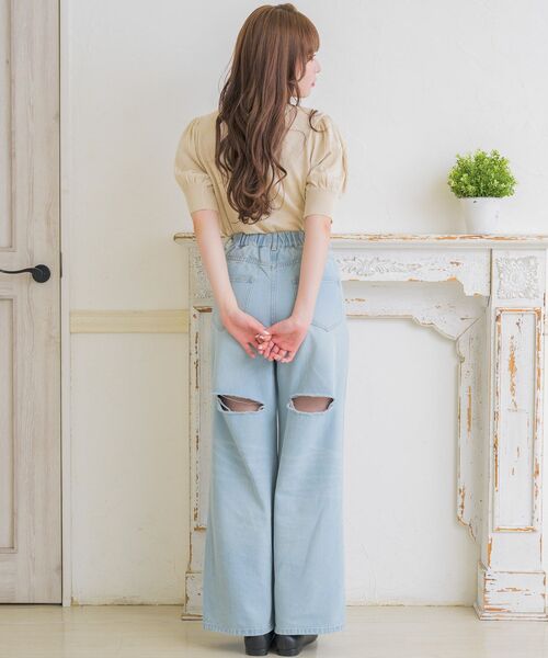 ems excite（エムズエキサイト）の「ビジューリボンNTPO（ニット/セーター・レディース・ブルー/ナチュラル/ブラック・FREE）」の11枚目の写真