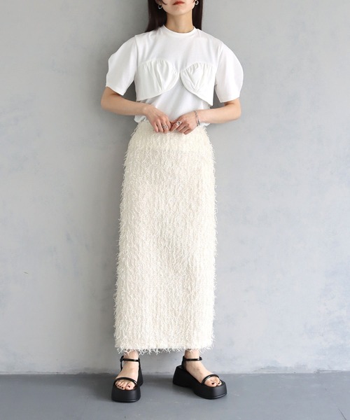 cheriella(シェリエラ)の「【cheriella】WEB限定ラメフリンジタイトスカート(スカート・レディース・ブラック/オフホワイト/ブルー・M)」の15枚目の写真