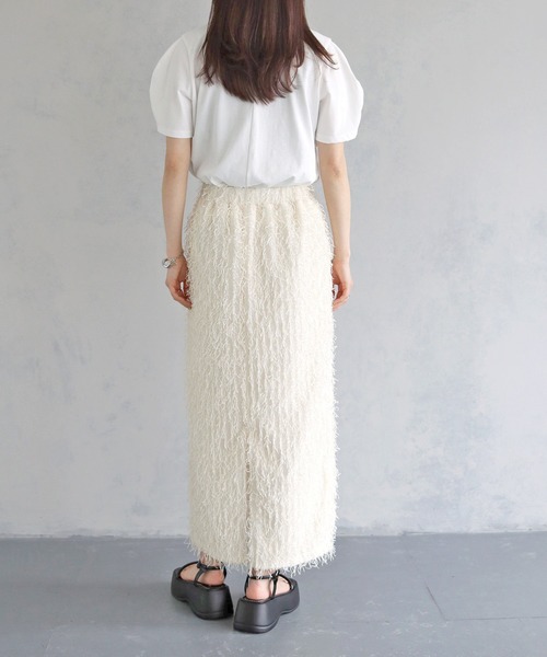 cheriella(シェリエラ)の「【cheriella】WEB限定ラメフリンジタイトスカート(スカート・レディース・ブラック/オフホワイト/ブルー・M)」の14枚目の写真