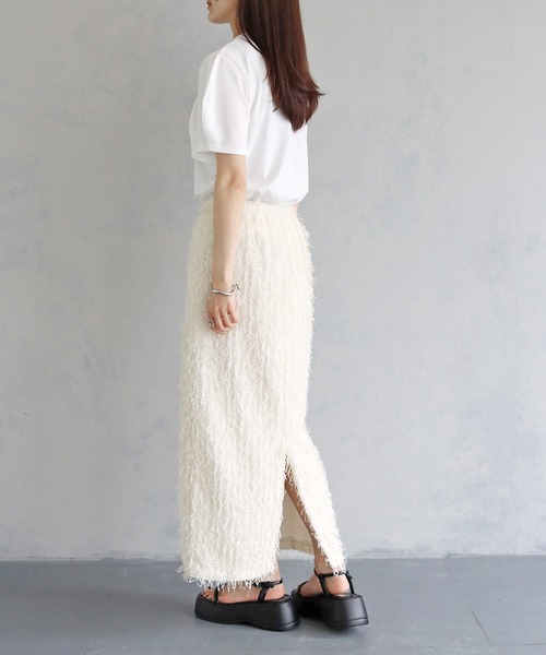 cheriella(シェリエラ)の「【cheriella】WEB限定ラメフリンジタイトスカート(スカート・レディース・ブラック/オフホワイト/ブルー・M)」の13枚目の写真