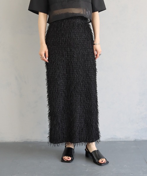 cheriella(シェリエラ)の「【cheriella】WEB限定ラメフリンジタイトスカート(スカート・レディース・ブラック/オフホワイト/ブルー・M)」の10枚目の写真