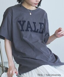 YALE別注ロゴプリントバック刺繍Tシャツ