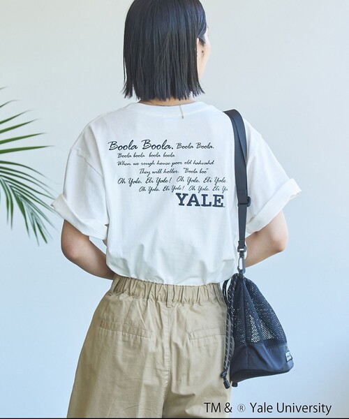 coen(コーエン)の「YALE別注ロゴプリントバック刺繍Tシャツ(Tシャツ/カットソー・レディース・オフホワイト/ライトブルー/ライトピンク/ダークグレー・FREE)」の8枚目の写真
