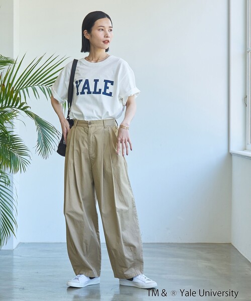 coen(コーエン)の「YALE別注ロゴプリントバック刺繍Tシャツ(Tシャツ/カットソー・レディース・オフホワイト/ライトブルー/ライトピンク/ダークグレー・FREE)」の9枚目の写真