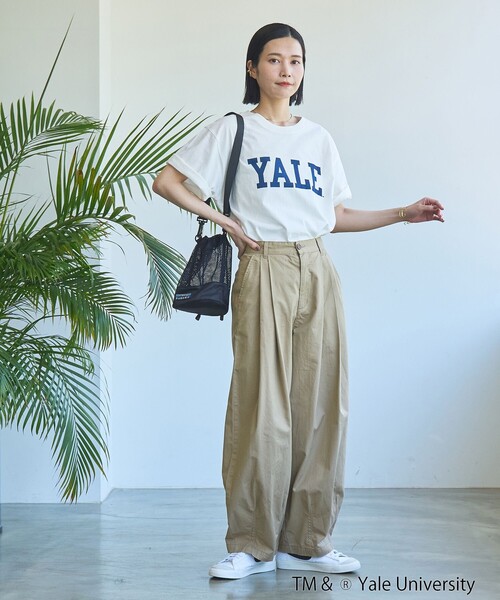 coen(コーエン)の「YALE別注ロゴプリントバック刺繍Tシャツ(Tシャツ/カットソー・レディース・オフホワイト/ライトブルー/ライトピンク/ダークグレー・FREE)」の10枚目の写真