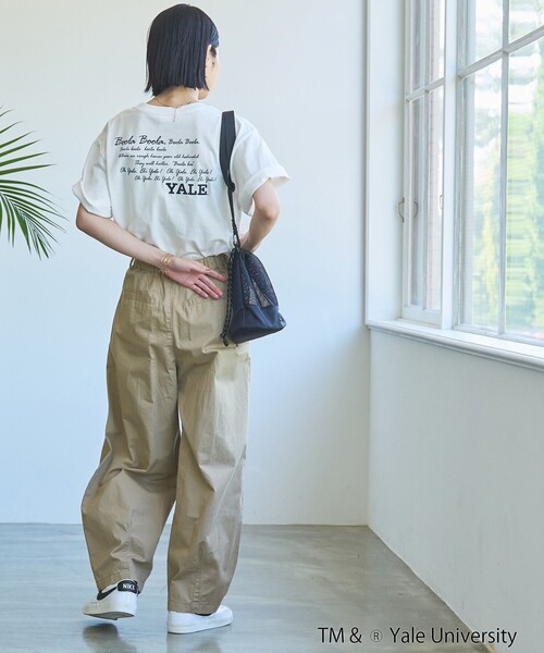 coen(コーエン)の「YALE別注ロゴプリントバック刺繍Tシャツ(Tシャツ/カットソー・レディース・オフホワイト/ライトブルー/ライトピンク/ダークグレー・FREE)」の12枚目の写真