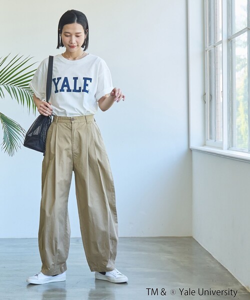 coen(コーエン)の「YALE別注ロゴプリントバック刺繍Tシャツ(Tシャツ/カットソー・レディース・オフホワイト/ライトブルー/ライトピンク/ダークグレー・FREE)」の13枚目の写真