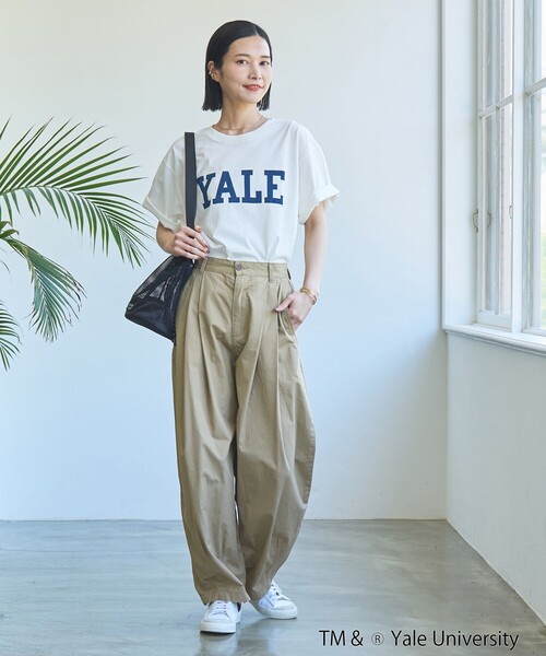 coen(コーエン)の「YALE別注ロゴプリントバック刺繍Tシャツ(Tシャツ/カットソー・レディース・オフホワイト/ライトブルー/ライトピンク/ダークグレー・FREE)」の14枚目の写真