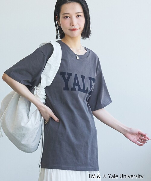 coen(コーエン)の「YALE別注ロゴプリントバック刺繍Tシャツ(Tシャツ/カットソー・レディース・オフホワイト/ライトブルー/ライトピンク/ダークグレー・FREE)」の15枚目の写真