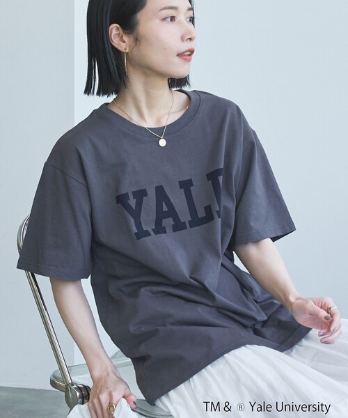 coen(コーエン)の「YALE別注ロゴプリントバック刺繍Tシャツ(Tシャツ/カットソー・レディース・オフホワイト/ライトブルー/ライトピンク/ダークグレー・FREE)」の16枚目の写真
