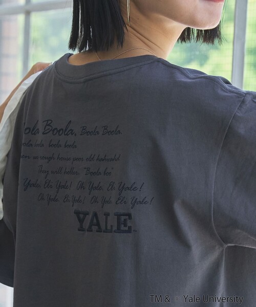 coen(コーエン)の「YALE別注ロゴプリントバック刺繍Tシャツ(Tシャツ/カットソー・レディース・オフホワイト/ライトブルー/ライトピンク/ダークグレー・FREE)」の17枚目の写真