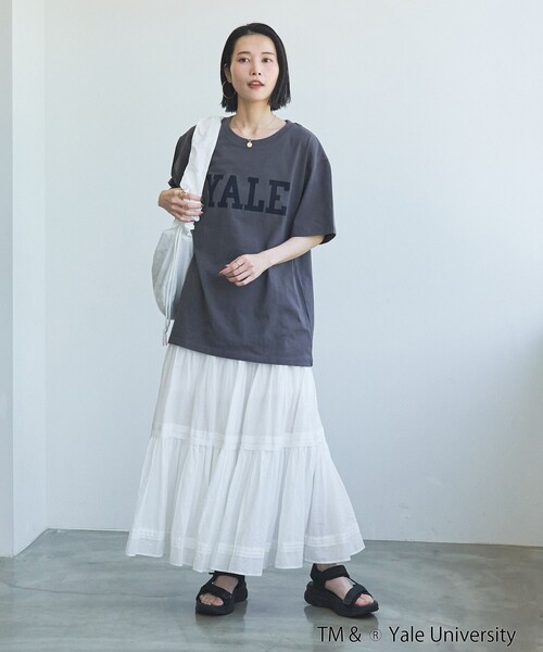 coen(コーエン)の「YALE別注ロゴプリントバック刺繍Tシャツ(Tシャツ/カットソー・レディース・オフホワイト/ライトブルー/ライトピンク/ダークグレー・FREE)」の22枚目の写真