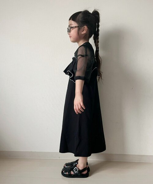 CIAOPANIC TYPY（チャオパニックティピー）の「■【KIDS】配色メロウオフショルワンピ（ワンピース・キッズ・ブラック/ブルー系その他/オレンジ・SMALL/MEDIUM/LARGE/X-LARGE/XX-LARGE）」の10枚目の写真