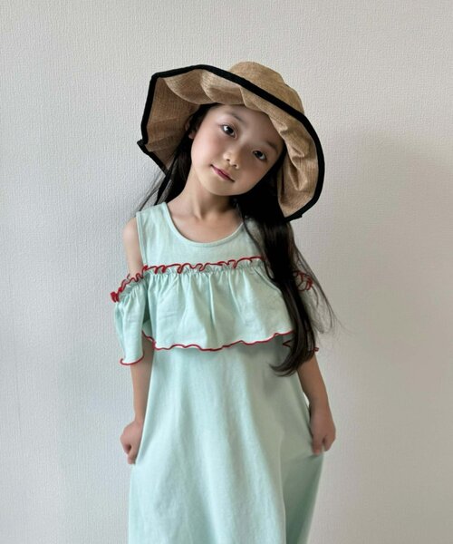 CIAOPANIC TYPY（チャオパニックティピー）の「■【KIDS】配色メロウオフショルワンピ（ワンピース・キッズ・ブラック/ブルー系その他/オレンジ・SMALL/MEDIUM/LARGE/X-LARGE/XX-LARGE）」の13枚目の写真