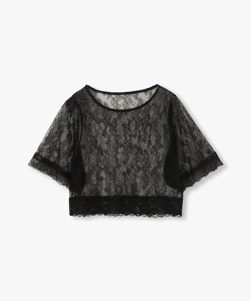 ANNA SUI NYC（アナ スイ エヌ ワイ シー）の「ANNA SUI NYC ボタニカルモチーフレースクロップドトップス（Tシャツ/カットソー・レディース・ブラック/ホワイト/パープル・FREE）」の22枚目の写真