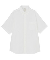 TOKYO SHIRTS | 綿100% Wガーゼ ボタンダウン 半袖カジュアルシャツ(ポロシャツ)